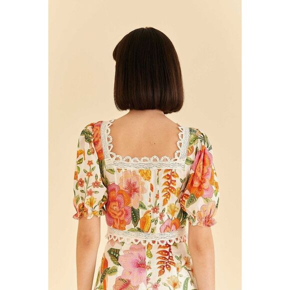 FARM Rio Macaw Bloom Cotton Top Small NEW - Picture 4 of 6